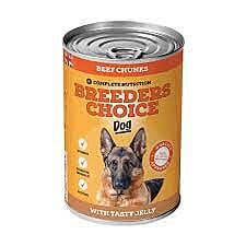 BREEDERS CHOICE DOG FOOD BEEF CHUNKS IN JELLY