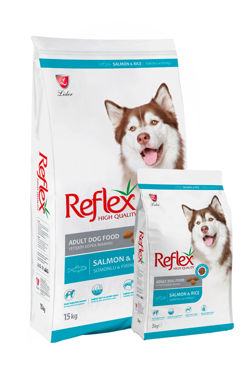 REFLEX PREMIUM ADULT DOG FOOD – SALMON & RICE 15KG REFLEX PREMIUM ADULT DOG FOOD – SALMON & RICE 15KG